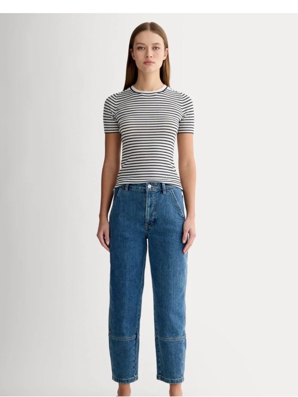 Everlane Dark Indigo Ankle-Length Cropped Jeans